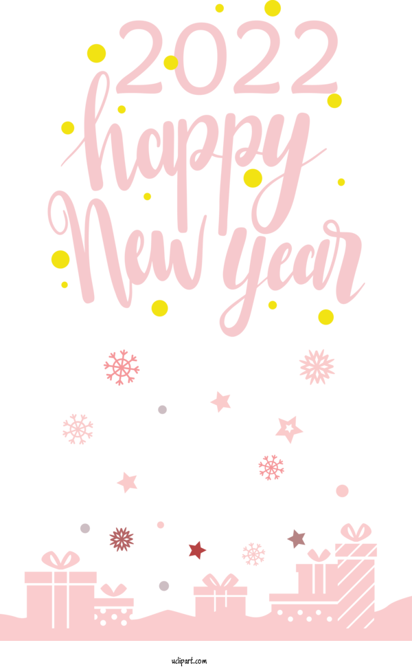 Free Holidays Design Line Pink M For New Year 2022 Clipart Transparent Background