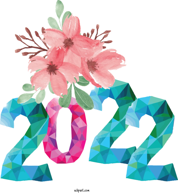 Free Holidays Floral Design Leaf Cut Flowers For New Year 2022 Clipart Transparent Background