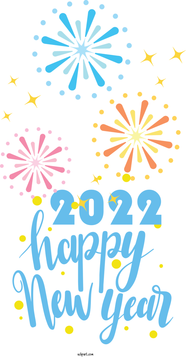 Free Holidays Design Line Flower For New Year 2022 Clipart Transparent Background