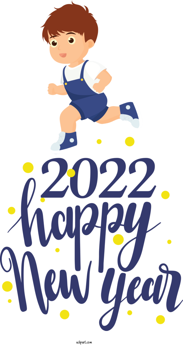Free Holidays Human Logo Cartoon For New Year 2022 Clipart Transparent Background