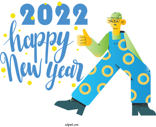 Free Holidays Human Logo Cartoon For New Year 2022 Clipart Transparent Background