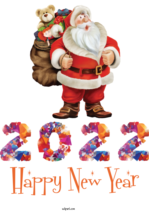 Free Holidays Mrs. Claus Santa Claus Rudolph For New Year 2022 Clipart Transparent Background