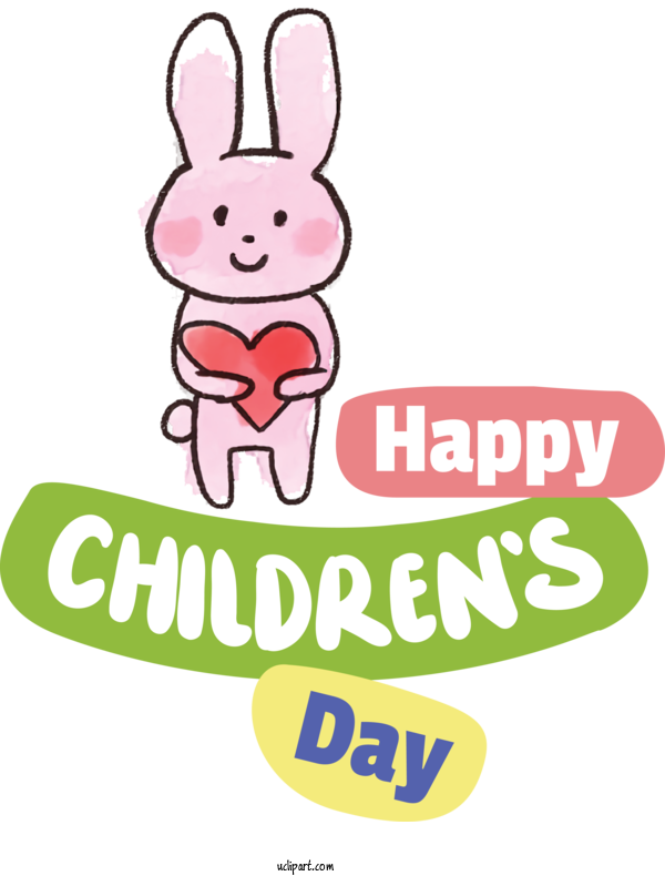 Free Holidays Easter Bunny Children's Day Line For Children's Day Clipart Transparent Background
