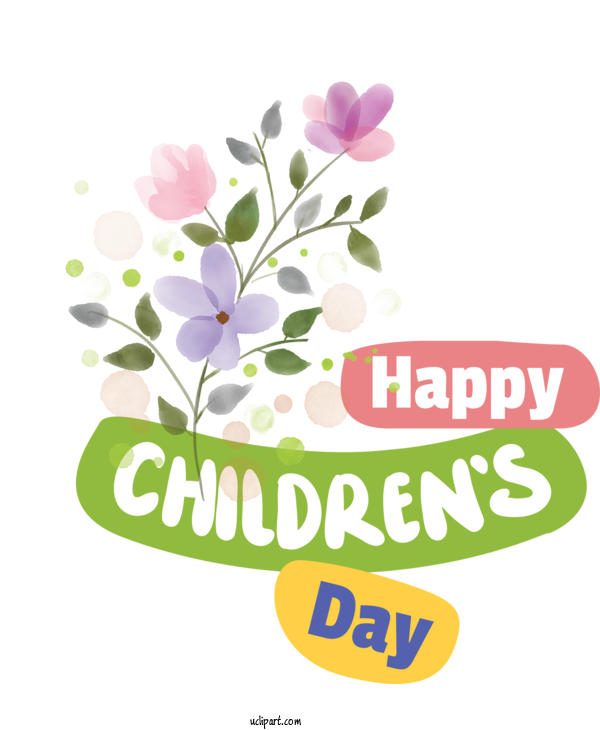Free Holidays Watercolor Painting Painting Flower For Children's Day Clipart Transparent Background