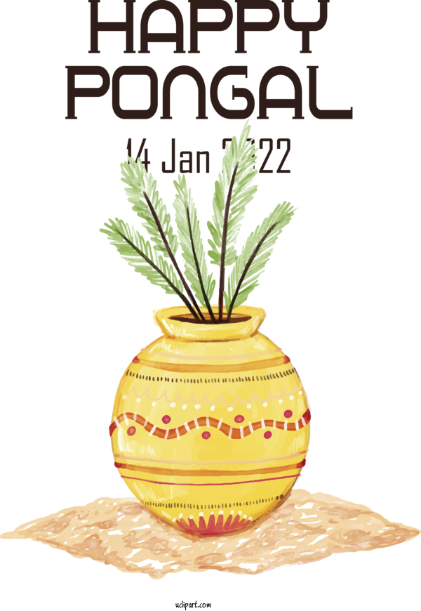 Free Holidays Pongal Flowerpot Flower For Pongal Clipart Transparent Background