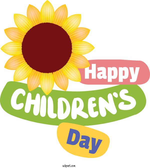 Free Holidays Cut Flowers Common Sunflower Daisy Family For Children's Day Clipart Transparent Background