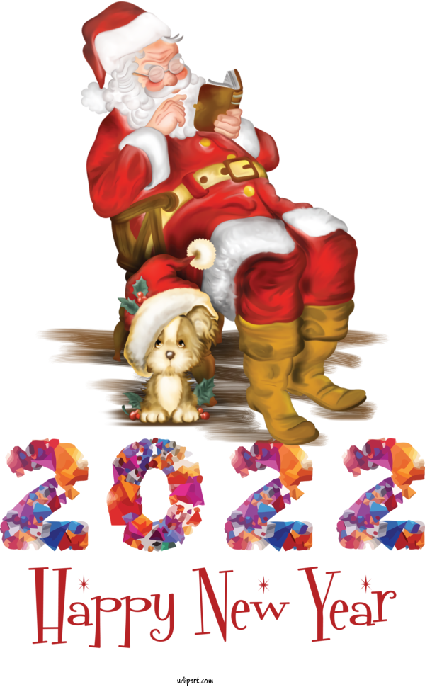 Free Holidays Christmas Day Merry Christmas And Happy New Year 2022 Santa Claus For New Year 2022 Clipart Transparent Background