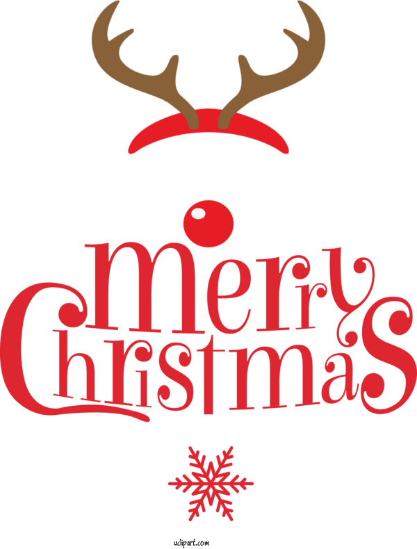 Free Holidays Reindeer Design Logo For Christmas Clipart Transparent Background
