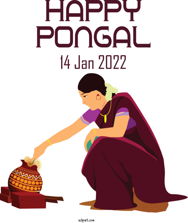 Free Holidays Pongal Drawing Cartoon For Pongal Clipart Transparent Background