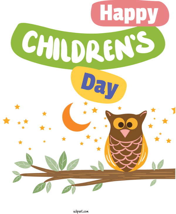 Free Holidays Cartoon Owls Drawing For Children's Day Clipart Transparent Background