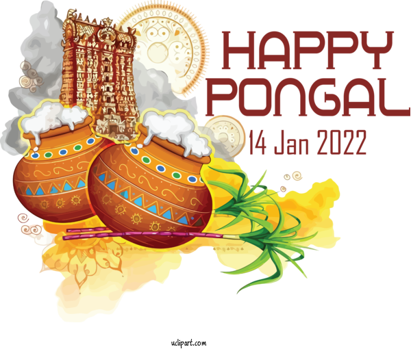 Free Holidays Pongal Pongal Festival 2020 For Pongal Clipart Transparent Background