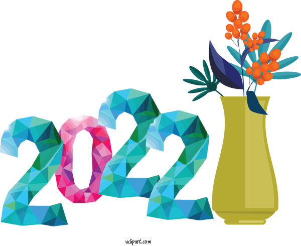 Free Holidays Design Flower Petal For New Year 2022 Clipart Transparent Background