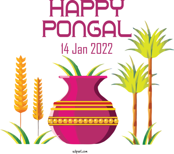 Free Holidays Flower Pongal Drawing For Pongal Clipart Transparent Background