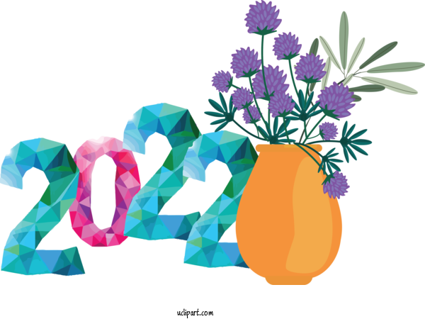 Free Holidays Flower Floral Design Vase For New Year 2022 Clipart Transparent Background