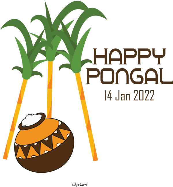 Free Holidays Tree Palm Trees Hay Flowerpot With Saucer For Pongal Clipart Transparent Background