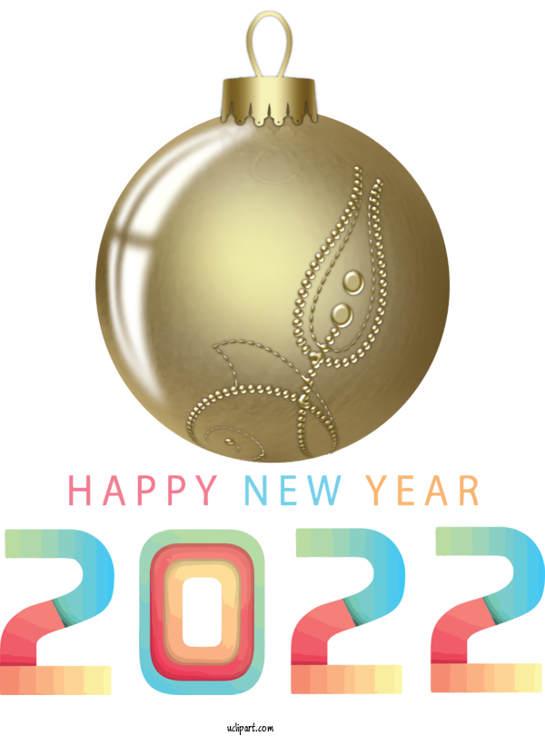 Free Holidays Bauble Design Font For New Year 2022 Clipart Transparent Background