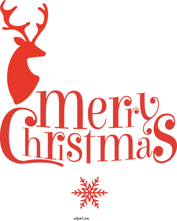 Free Holidays Reindeer Christmas Decoration Logo For Christmas Clipart Transparent Background