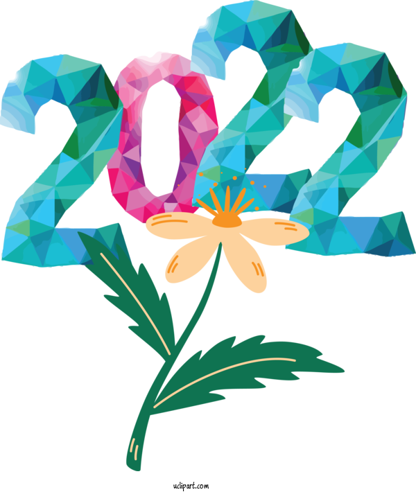 Free Holidays Flower Floral Design Cornflower For New Year 2022 Clipart Transparent Background