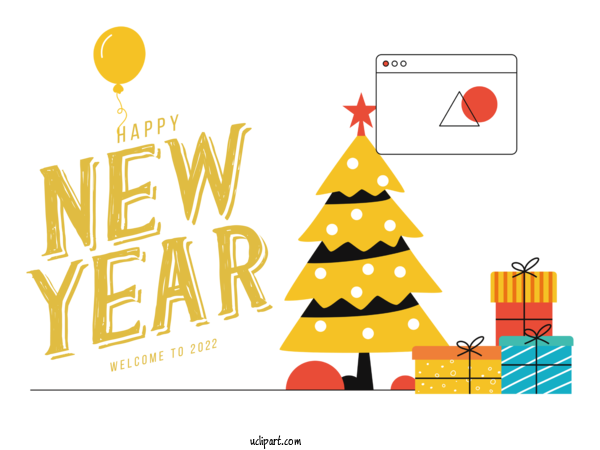 Free Holidays Design Drawing New Year For New Year 2022 Clipart Transparent Background