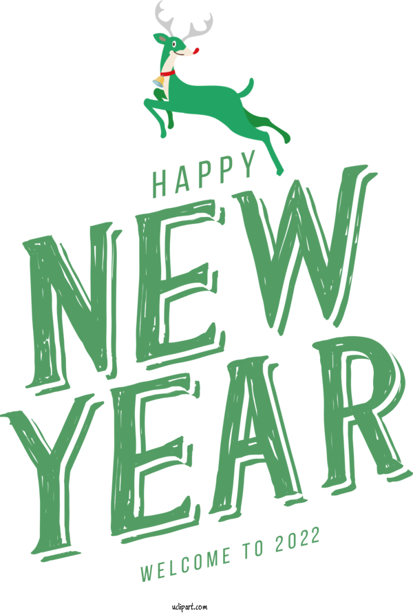 Free Holidays Logo Deer Design For New Year 2022 Clipart Transparent Background
