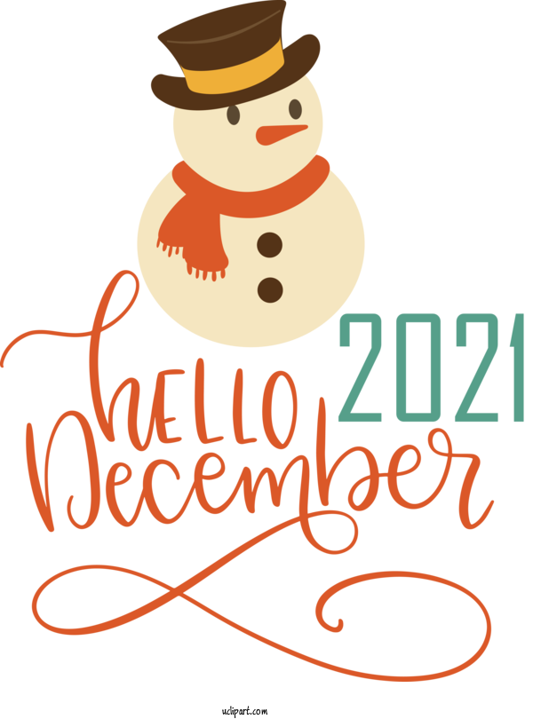 Free December December Design Christmas Day For Hello December Clipart Transparent Background