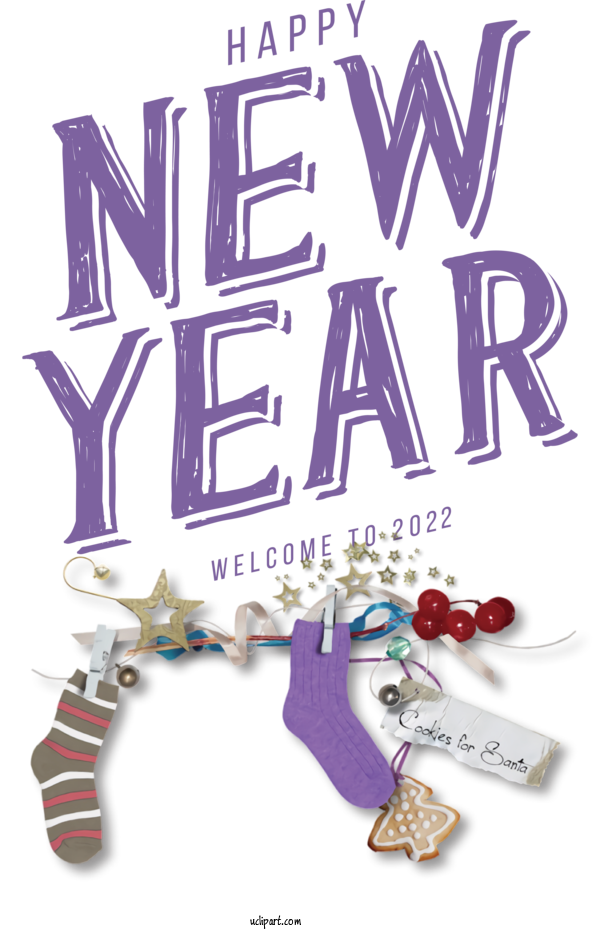Free Holidays Design Fashion Font For New Year 2022 Clipart Transparent Background