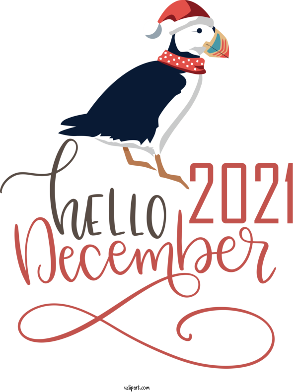 Free December Birds Design Logo For Hello December Clipart Transparent Background