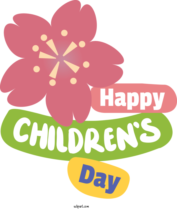 Free Holidays Floral Design Logo Design For Children's Day Clipart Transparent Background