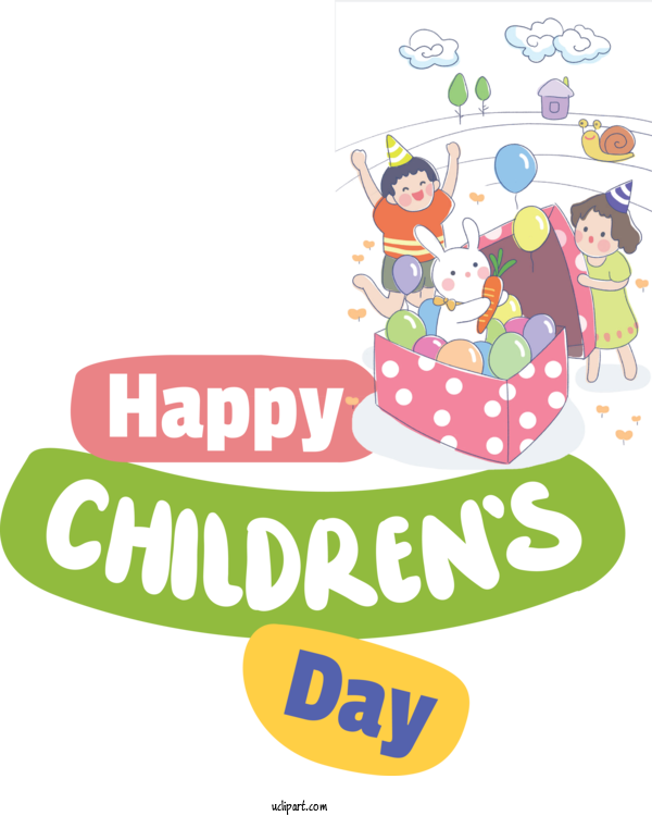 Free Holidays Drawing Design For Children's Day Clipart Transparent Background