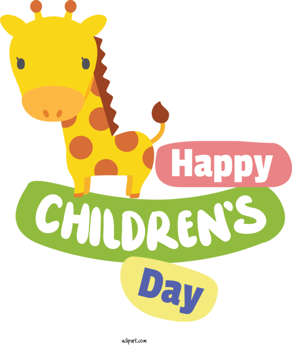 Free Holidays Logo Cartoon Design For Children's Day Clipart Transparent Background