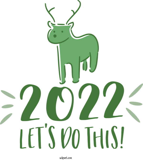Free Holidays Deer Logo Cartoon For New Year 2022 Clipart Transparent Background
