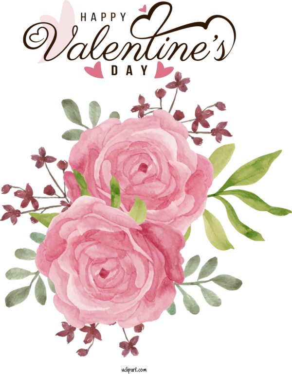 Free Holidays Floral Design Garden Roses Design For Valentines Day Clipart Transparent Background