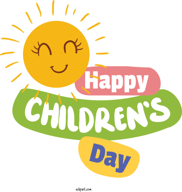 Free Holidays Smiley Human Logo For Children's Day Clipart Transparent Background
