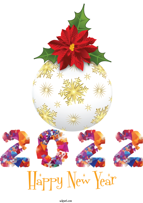 Free Holidays Bauble Christmas Day Floral Design For New Year 2022 Clipart Transparent Background