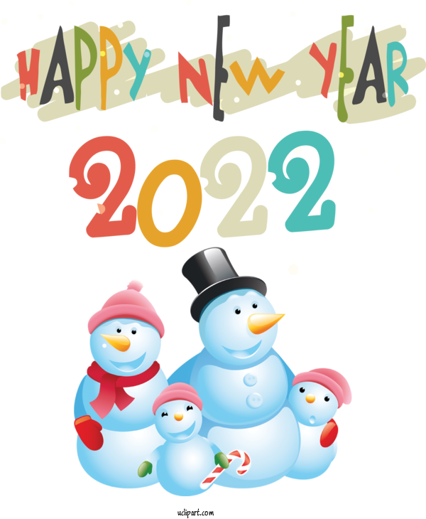 Free Holidays Snowman Christmas Day Design For New Year 2022 Clipart Transparent Background