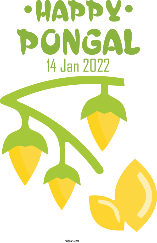 Free Holidays Logo Design Green For Pongal Clipart Transparent Background