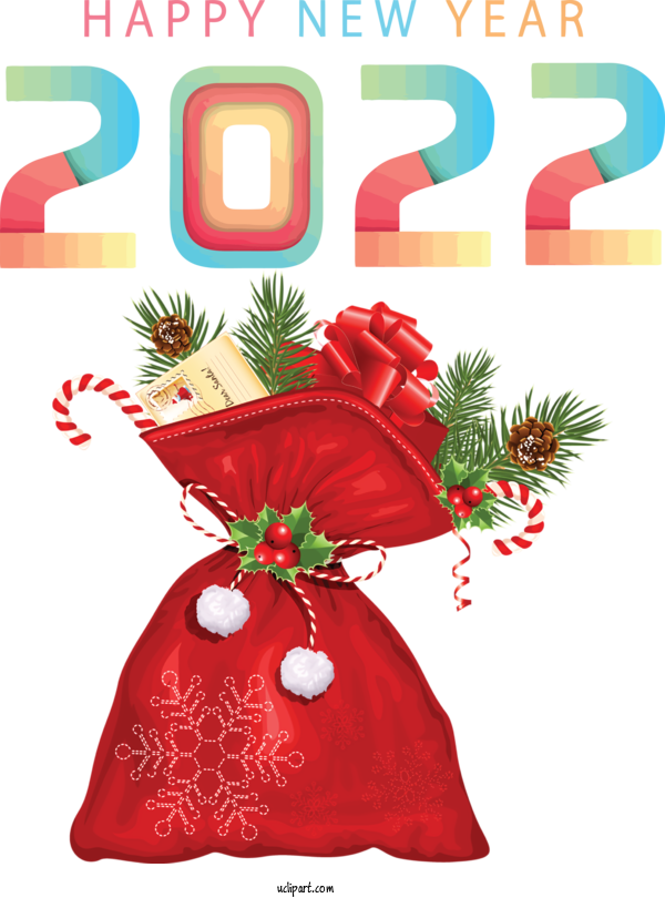 Free Holidays Christmas Day Santa Claus Bag For New Year 2022 Clipart Transparent Background