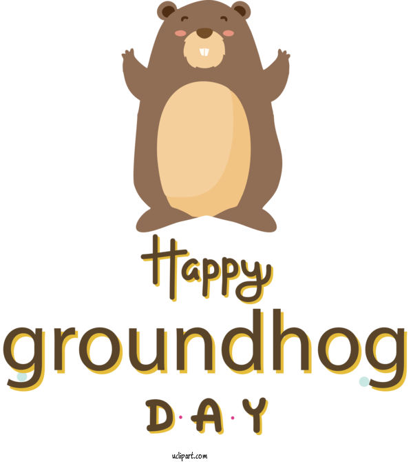 Free Holidays Human Logo Cartoon For Groundhog Day Clipart Transparent Background