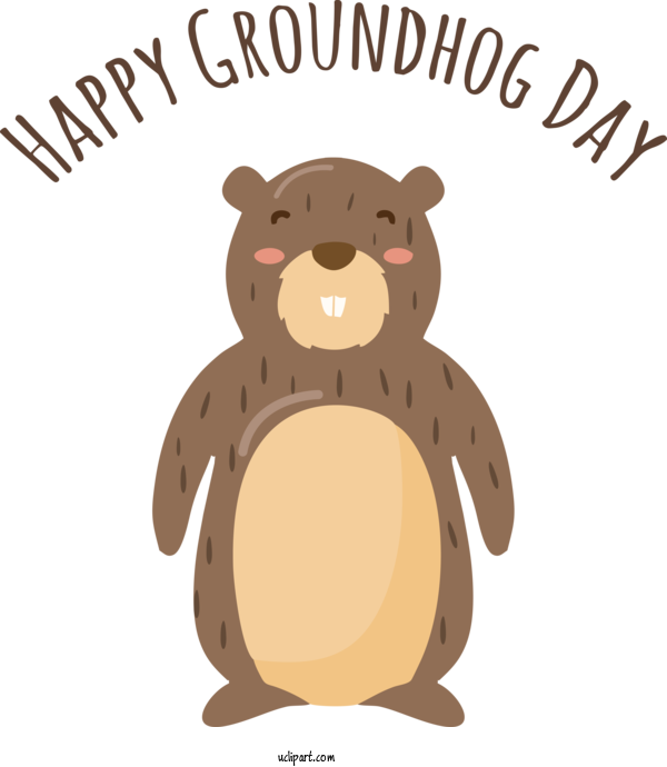 Free Holidays Cartoon Drawing Groundhog For Groundhog Day Clipart Transparent Background