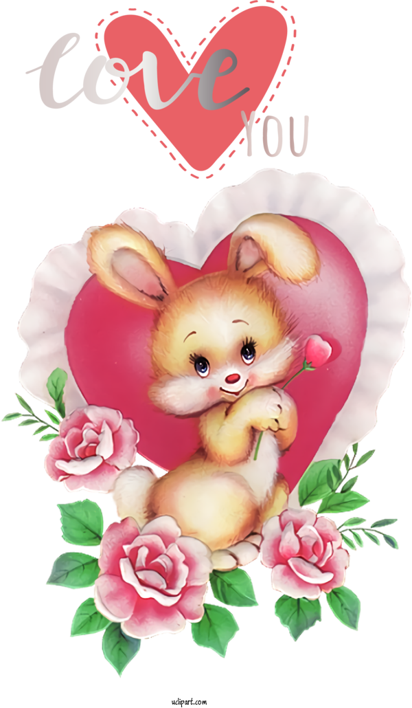 Free Holidays Valentine's Day Easter Bunny Morning For Valentines Day Clipart Transparent Background