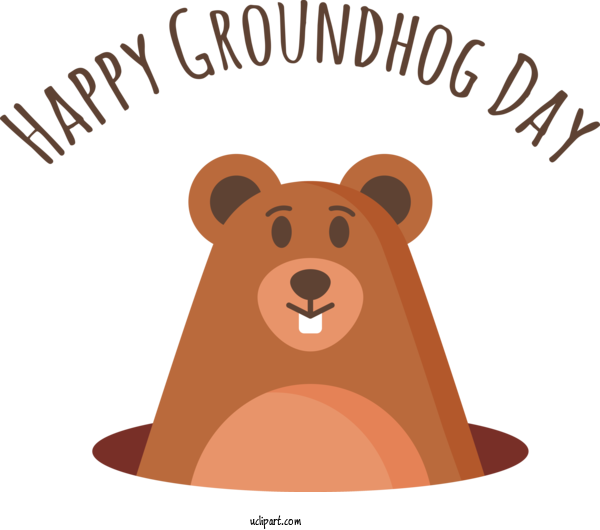 Free Holidays Rodents Beaver Bears For Groundhog Day Clipart Transparent Background