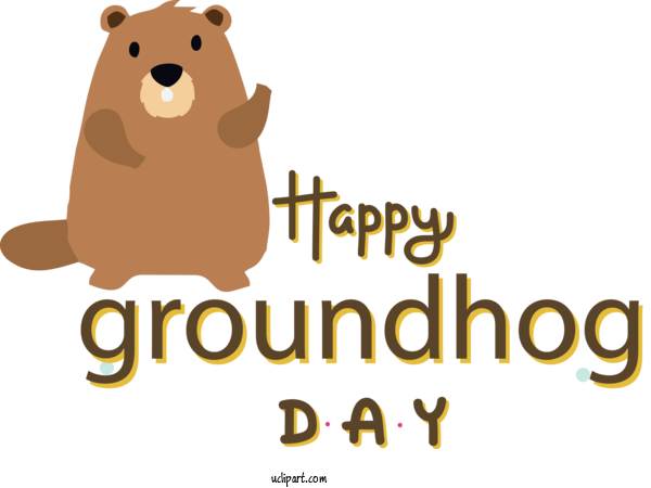 Free Holidays Rodents Logo Dog For Groundhog Day Clipart Transparent Background
