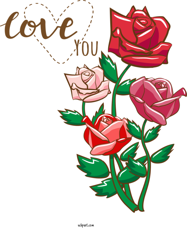 Free Holidays Vector Rose Garden Roses For Valentines Day Clipart Transparent Background