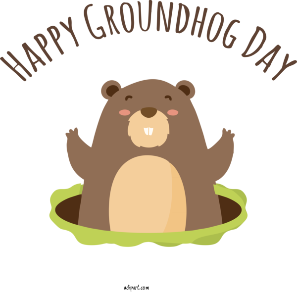 Free Holidays Rodents Gopher Groundhog For Groundhog Day Clipart Transparent Background