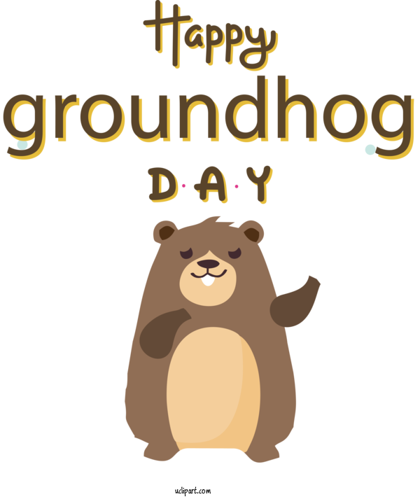Free Holidays Human Cartoon Behavior For Groundhog Day Clipart Transparent Background