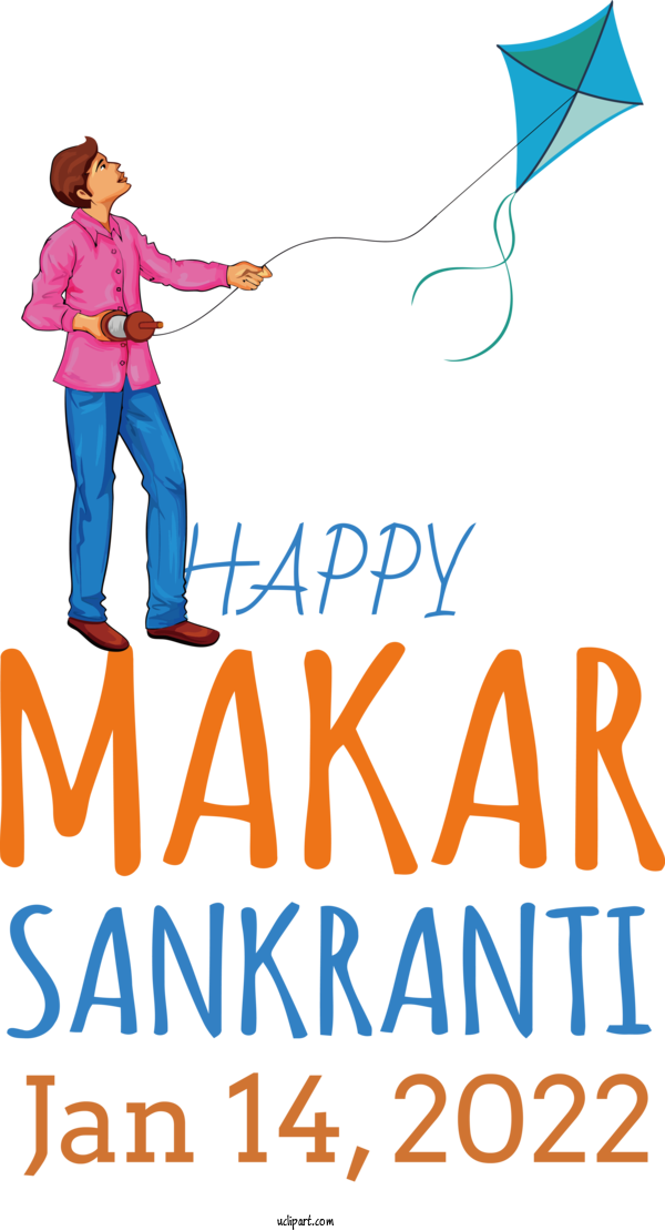 Free Holidays Human Behavior Text For Makar Sankranti Clipart Transparent Background