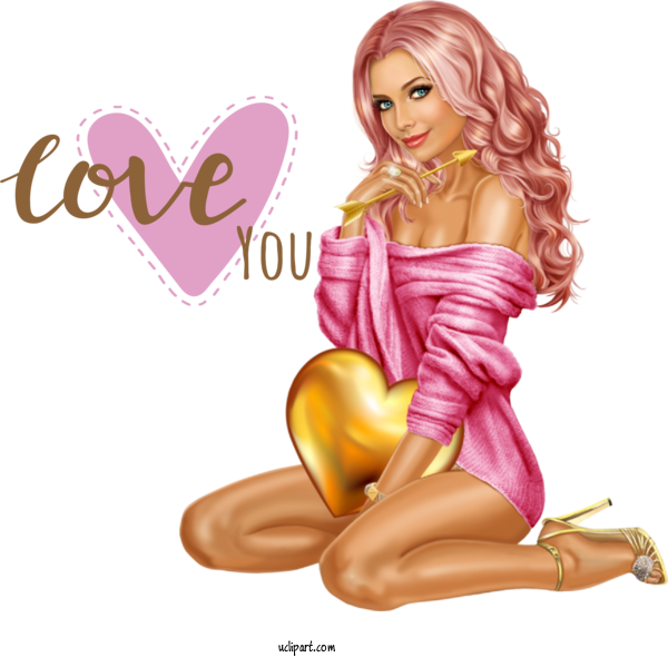 Free Holidays Drawing Design Pin Up Girl For Valentines Day Clipart Transparent Background