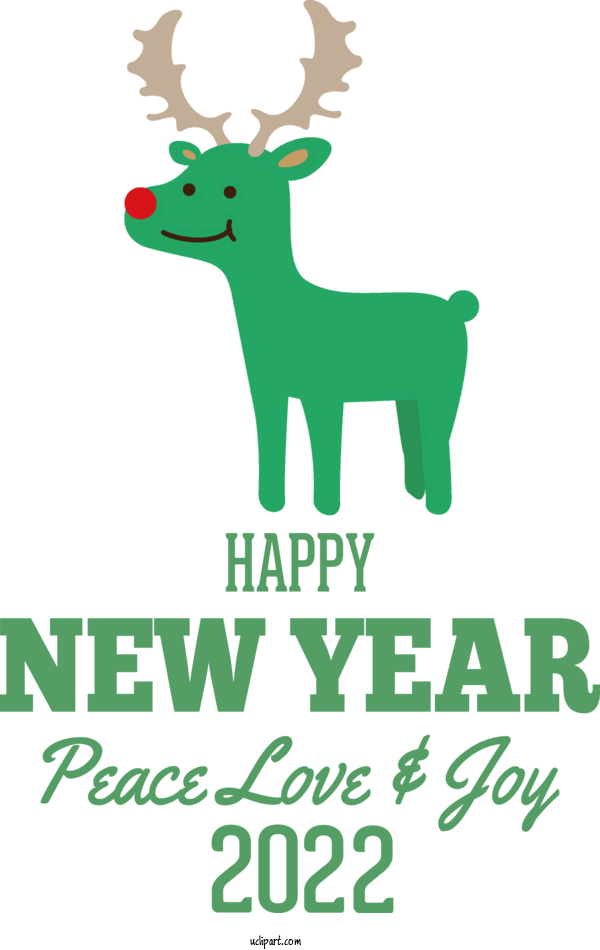 Free Holidays Reindeer Deer Dog For New Year 2022 Clipart Transparent Background