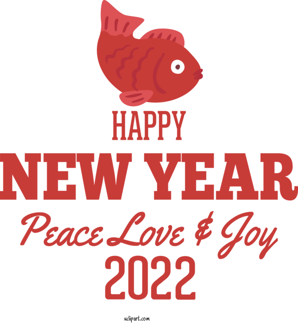Free Holidays Logo Line Red For New Year 2022 Clipart Transparent Background