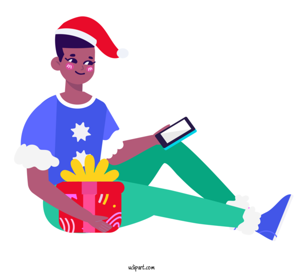Free Holidays Human Cartoon Behavior For Christmas Clipart Transparent Background